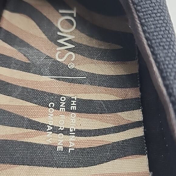 TOMS ALPARGATA LUG BLACK HEAVY CANVAS HEAVY DUTY THICK CHUNKY SOLES LADIES 6 GUC - Picture 15 of 16